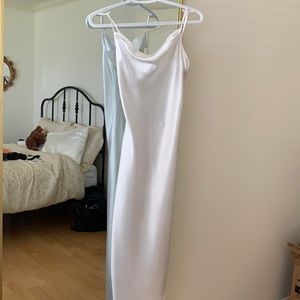 White Satin midi dress